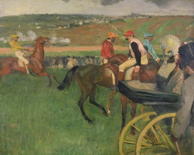 The Race Course - Amateur Jockeys Near a Carriage, c.1876-87 by Edgar Degas